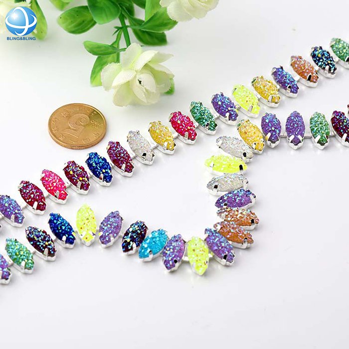 Various Shape Shiny Rhinestone Trim Chain Fringe Tassel Cup Chain For Wedding Garment Shoe Dress Necklace Bag DIY Jewel Making