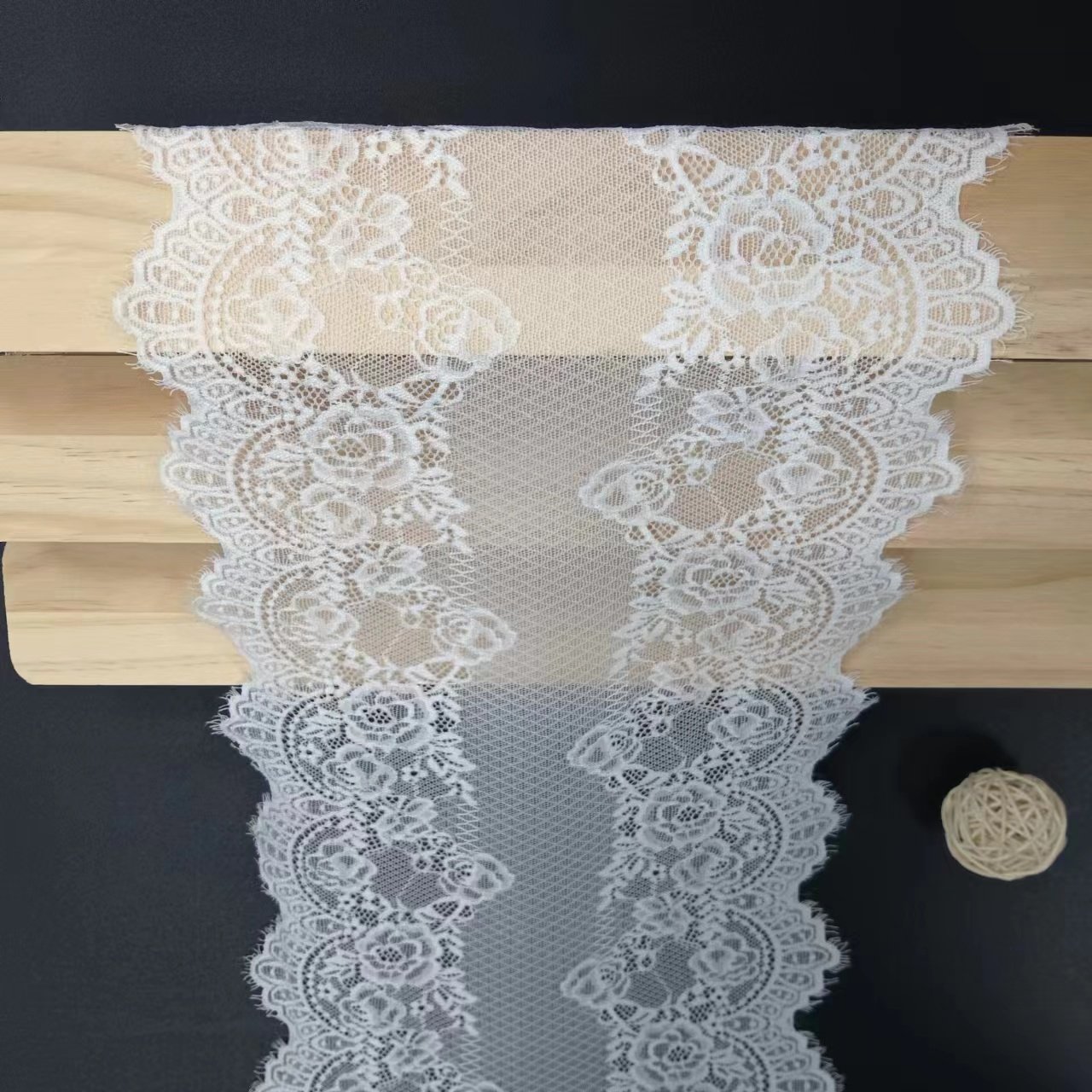 Advanced White Knitted Elastic Lace Trim Voile Nylon Spandex Lace Fabrics French Lace Trimming for Clothing Accessories