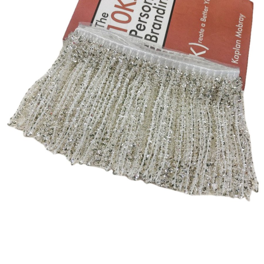 Trending 16cm Clear Beaded Sequin Tassel Fringe Silver Sequin Tassel Bride For Dress