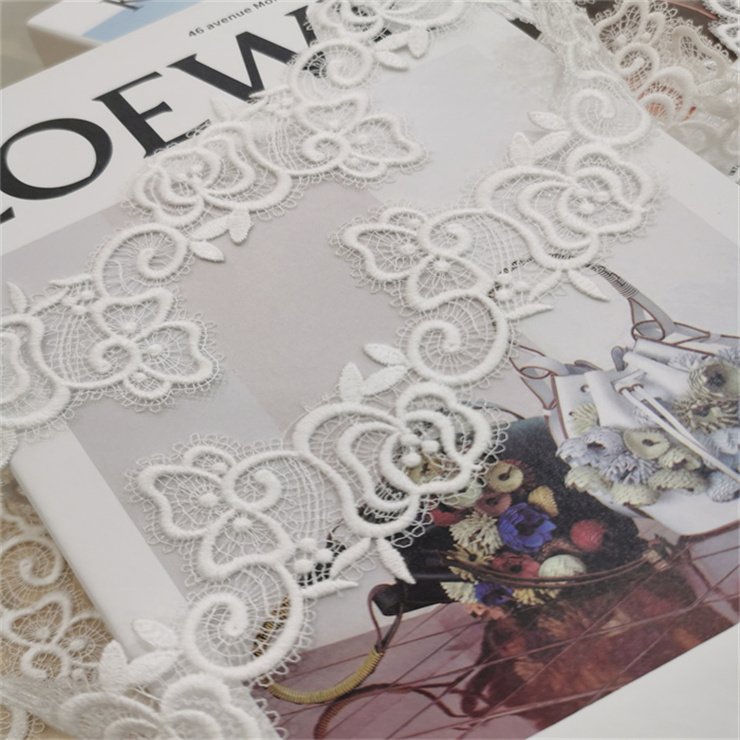 Factory milk silk Guipure Swiss lace French lace wedding fabric bride's wedding dress women's dress lace trim