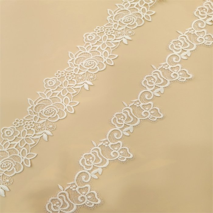 Factory milk silk Guipure Swiss lace French lace wedding fabric bride's wedding dress women's dress lace trim