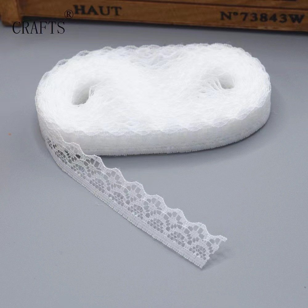 Handmade Elegant 100% Nylon White Lace Fabric No-Elastic Mesh Sofa Curtain Lace Trim Luxury Clothing Wedding Decoration Ribbon