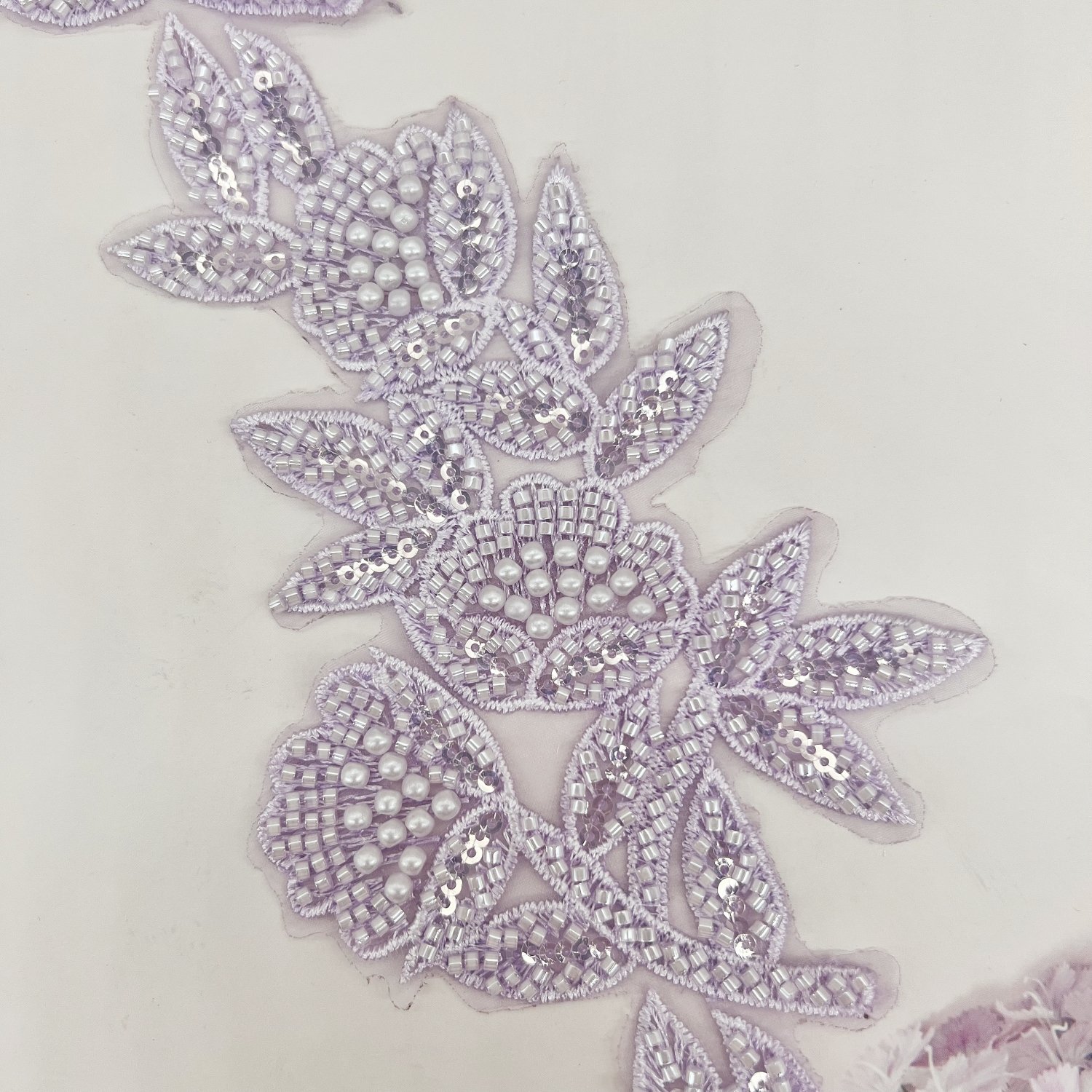 New colored beaded Sequins Honduran Rhinestone Pearl Lace wedding accessories bead lace trim