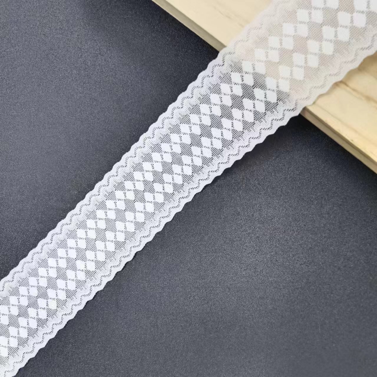 Voile Swiss Lace Style Nylon Spandex Knitted Lace Trim Elastic for Women's Bra Lingerie Roll Knitted Lace Decorated Applique