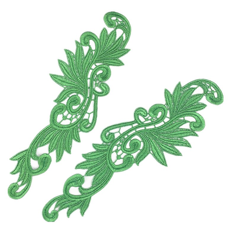 Wholesale fluorescent embroidery lace flower applique patch sewing Tango Latin ballet dress accessories DA004