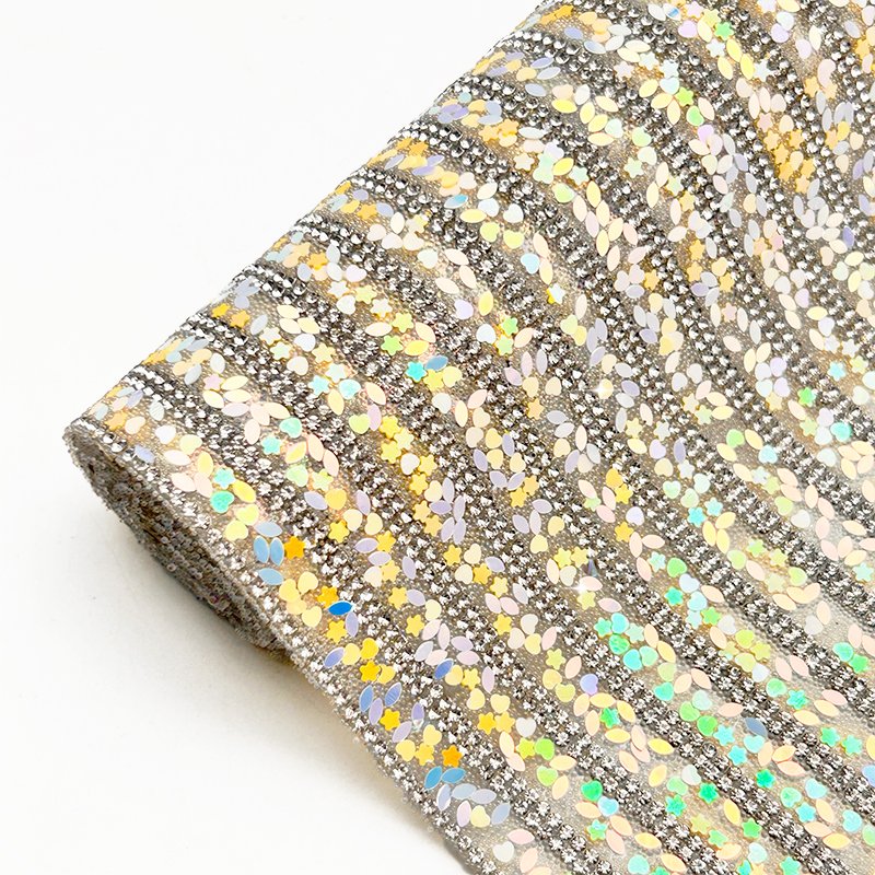 Hot Sale Sequin Rhinestone Sheet Self Adhesive Rhinestone Bead Sequin Designer Rhinestone Trimming Sticker For Clothes