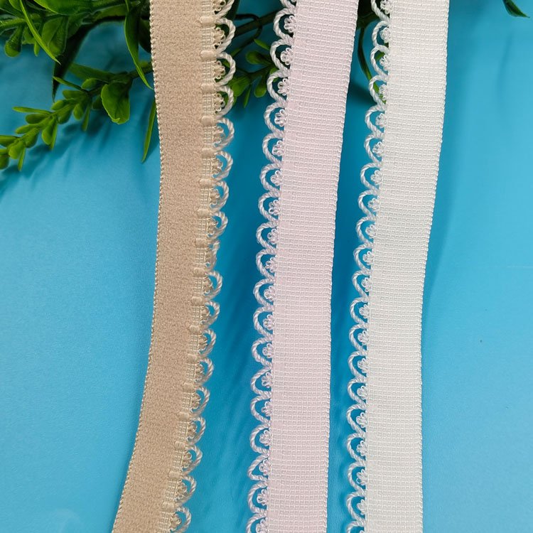 Wholesale bra underwear decor bud edge elastic webbing band nylon sewing plush stretch belt for garment underwear