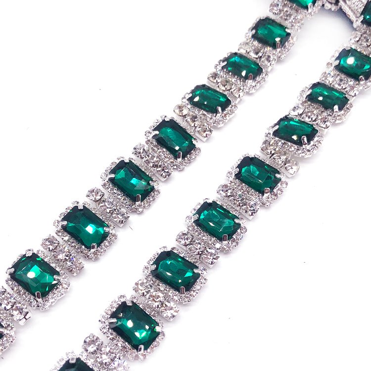 Fashion colorful rhinestone trimming popular design crystal trimming for dance costume accessories