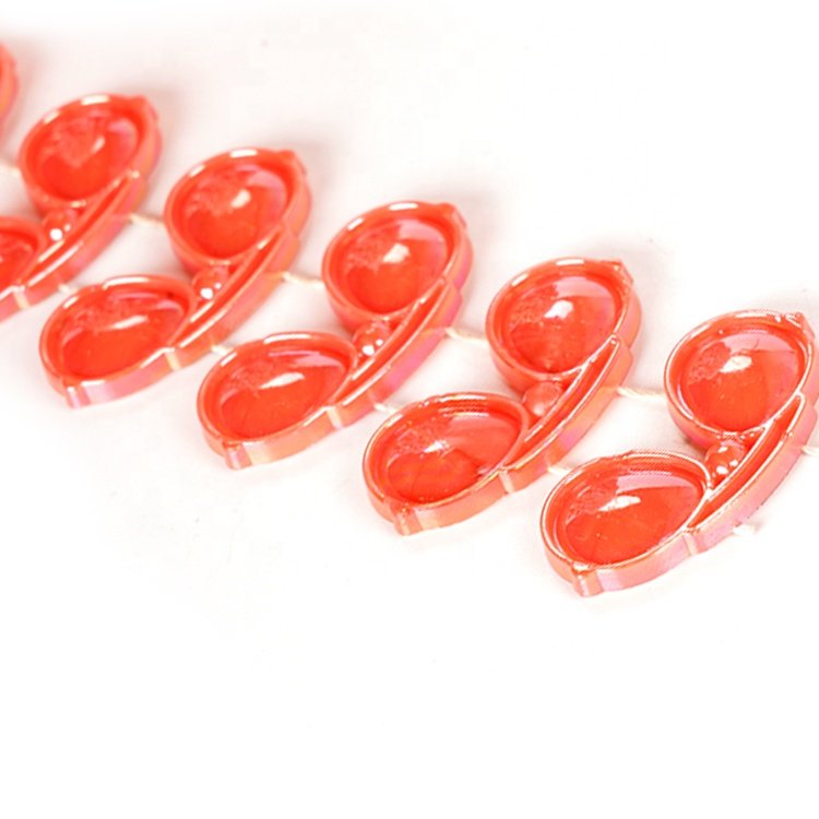 Edge Trims Cup Chain Trimming for Clothing Orange Sunglasses Shape Rhinestone Roll Plastic Shoes Beads Customizable 1000 Yards