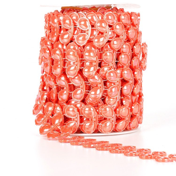 Edge Trims Cup Chain Trimming for Clothing Orange Sunglasses Shape Rhinestone Roll Plastic Shoes Beads Customizable 1000 Yards