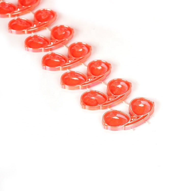 Edge Trims Cup Chain Trimming for Clothing Orange Sunglasses Shape Rhinestone Roll Plastic Shoes Beads Customizable 1000 Yards