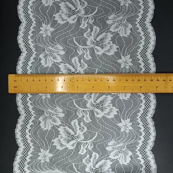 22.5CM High Quality Nylon Spandex Elastic Lace Trim Spot Lace Border Flower Voile Soft Tulle Women's Underwear Bra Accessory