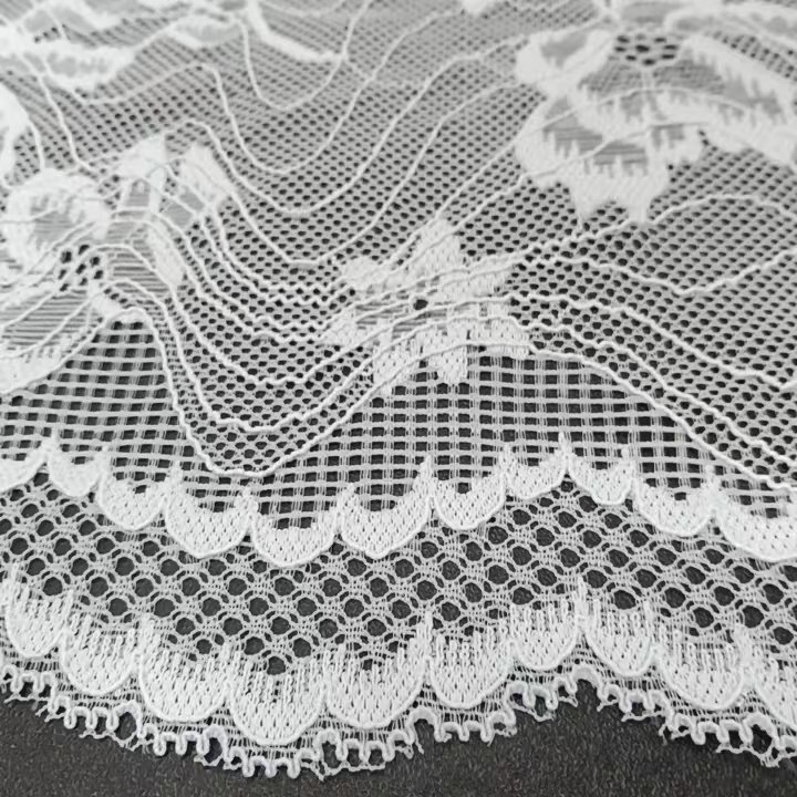 22.5CM High Quality Nylon Spandex Elastic Lace Trim Spot Lace Border Flower Voile Soft Tulle Women's Underwear Bra Accessory