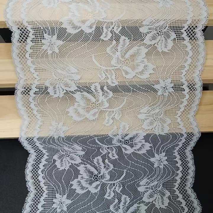 22.5CM High Quality Nylon Spandex Elastic Lace Trim Spot Lace Border Flower Voile Soft Tulle Women's Underwear Bra Accessory