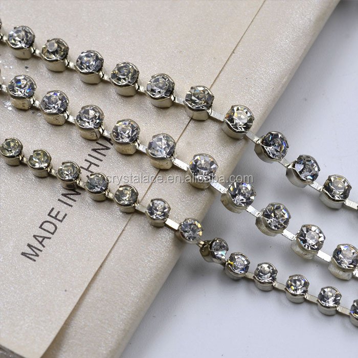 Factory direct sale ss8 colours crystal trims cup chain rhinestones 10 yards on a roll
