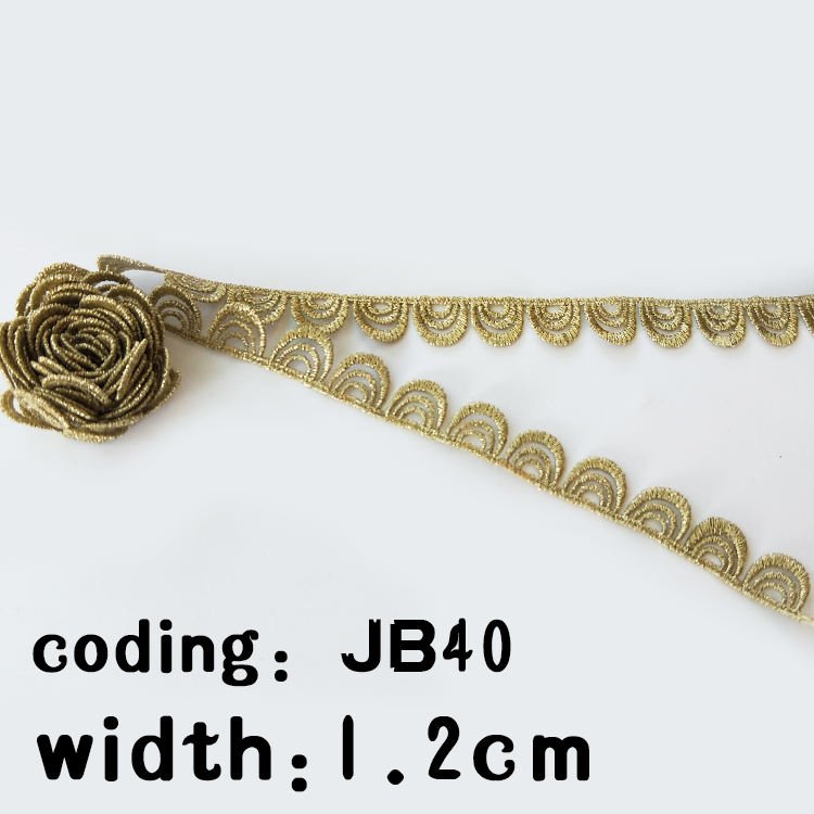 A Hot Sale Water-Soluble Gold Lace Trim Border Lace Tassels Multiple Styles for Decorative Clothing Curtains Sustainable Feature