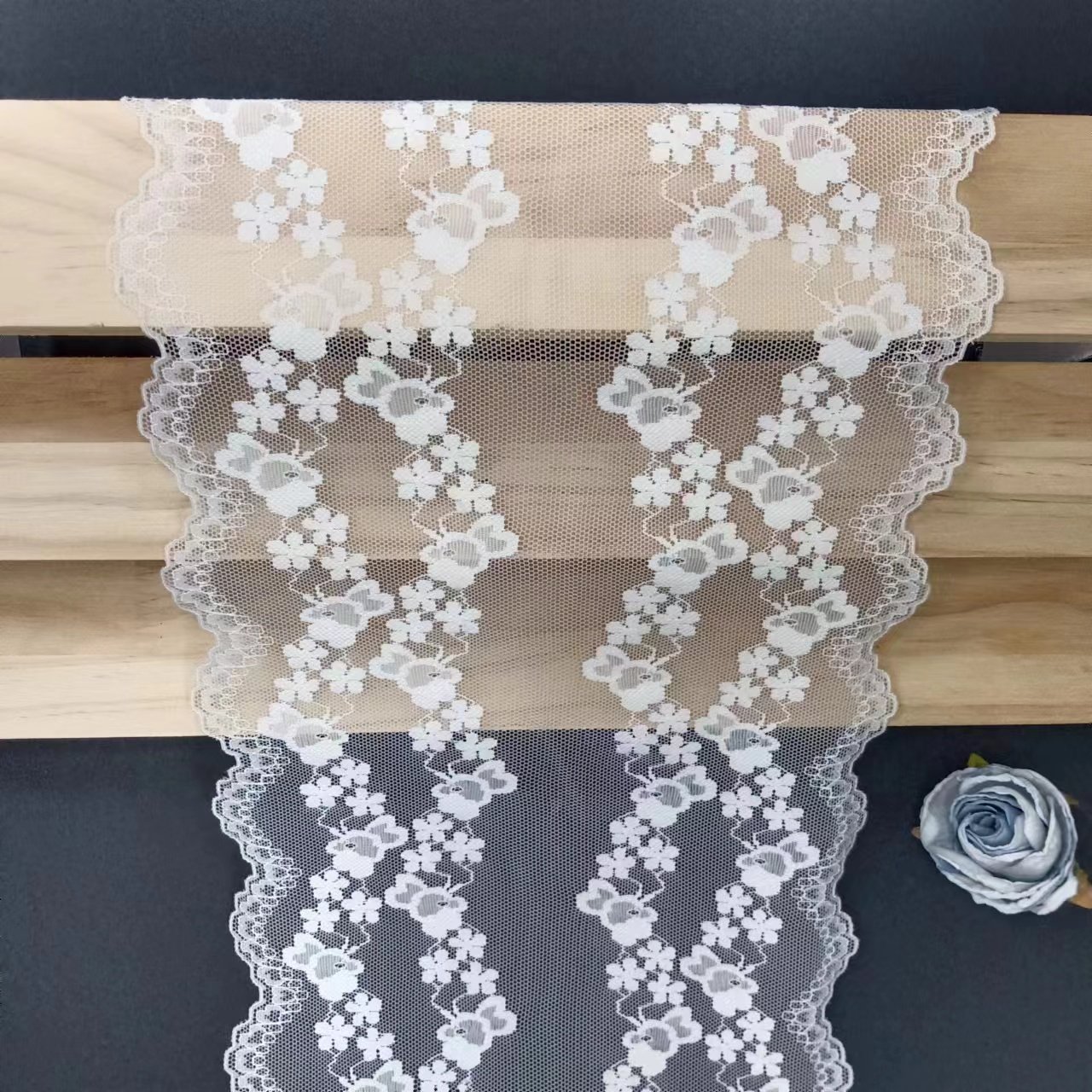 21.5 cm Stretch Nylon Spandex Voile Trimmings High Quality White Lace Trim Garments Accessories Decorations