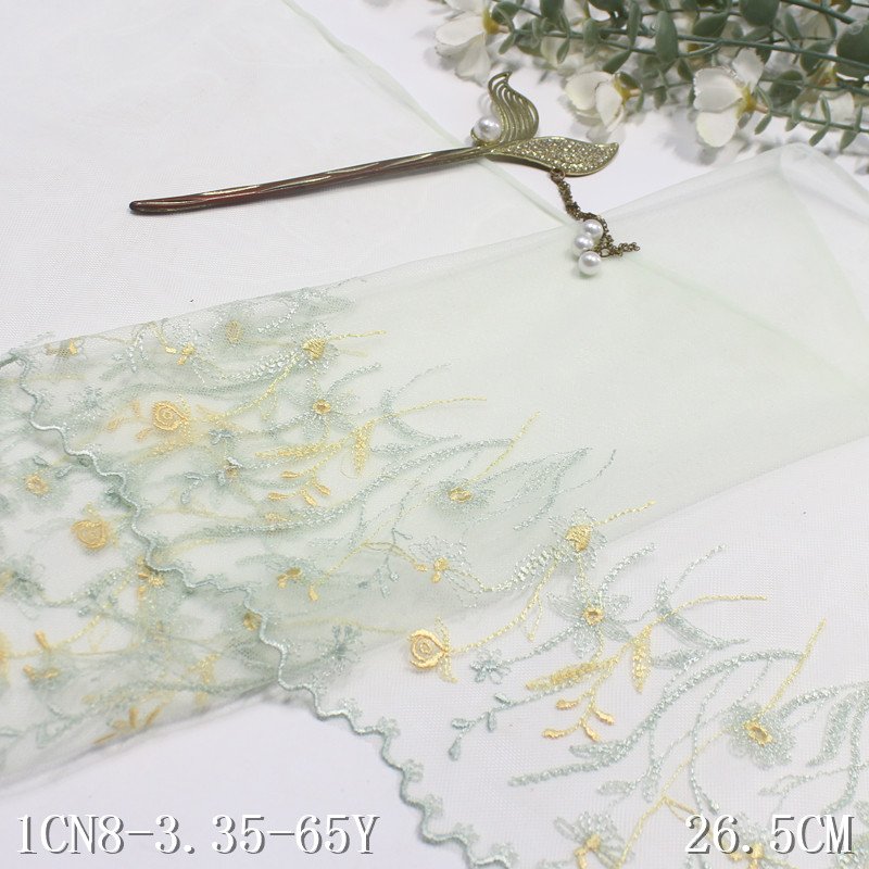 Romantic 27cm net Embroidery pink Tulle Lace Trim Colorful small Flowers Clothing Accessories Lace Fabric For Ladies Lingerie