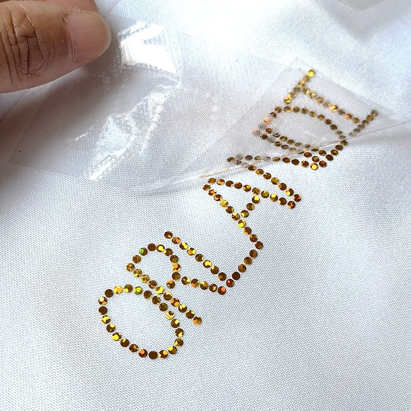 Factory Price Sticker PET Sequin Sheet Sustainable Shiny Letters Colorful Trimming Tags Patch Heat Transfer Printing For Skirt