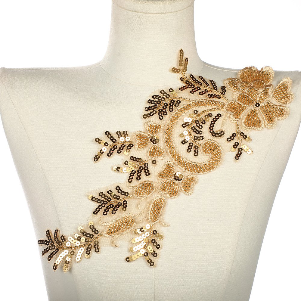 3D Bead Embroidery Flower Trimmings Accessories Webbing dress Decorative Lace Trim Applique