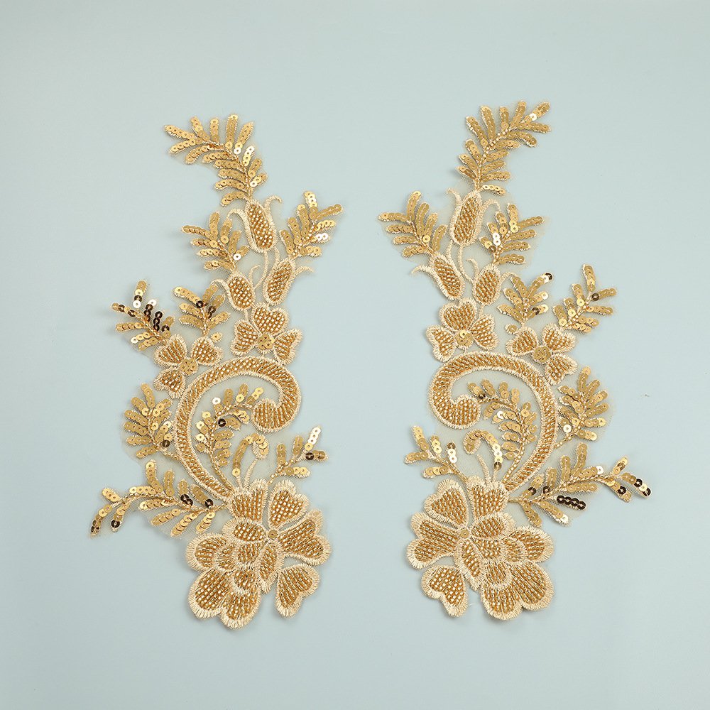 3D Bead Embroidery Flower Trimmings Accessories Webbing dress Decorative Lace Trim Applique