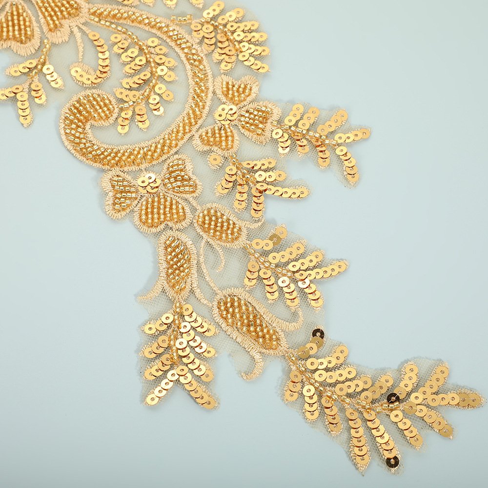 3D Bead Embroidery Flower Trimmings Accessories Webbing dress Decorative Lace Trim Applique