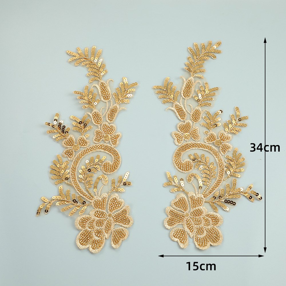 3D Bead Embroidery Flower Trimmings Accessories Webbing dress Decorative Lace Trim Applique