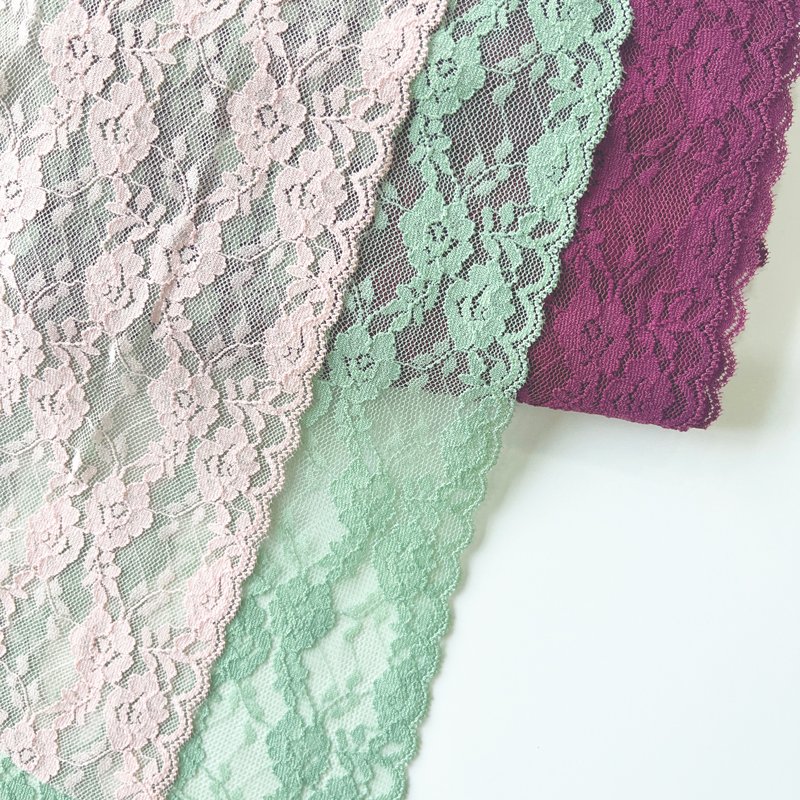 Stretch Spandex Nylon Elastic Lace Trim for Lingerie or Women Underwear Flower Design Narrow 20 Cm Mesh Fabric Knitted 100yards