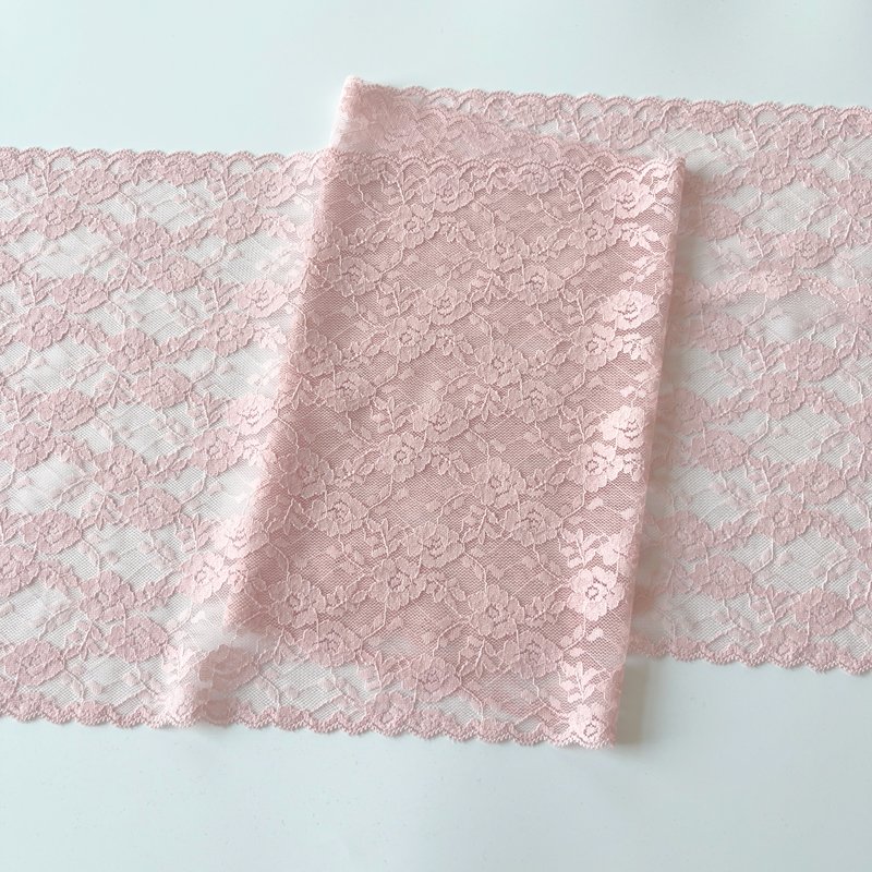 Stretch Spandex Nylon Elastic Lace Trim for Lingerie or Women Underwear Flower Design Narrow 20 Cm Mesh Fabric Knitted 100yards