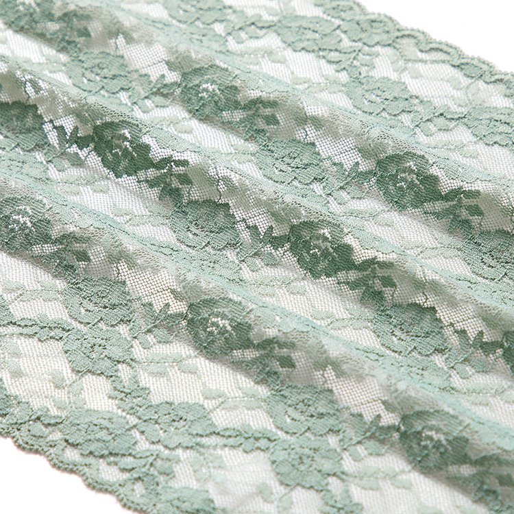 Stretch Spandex Nylon Elastic Lace Trim for Lingerie or Women Underwear Flower Design Narrow 20 Cm Mesh Fabric Knitted 100yards