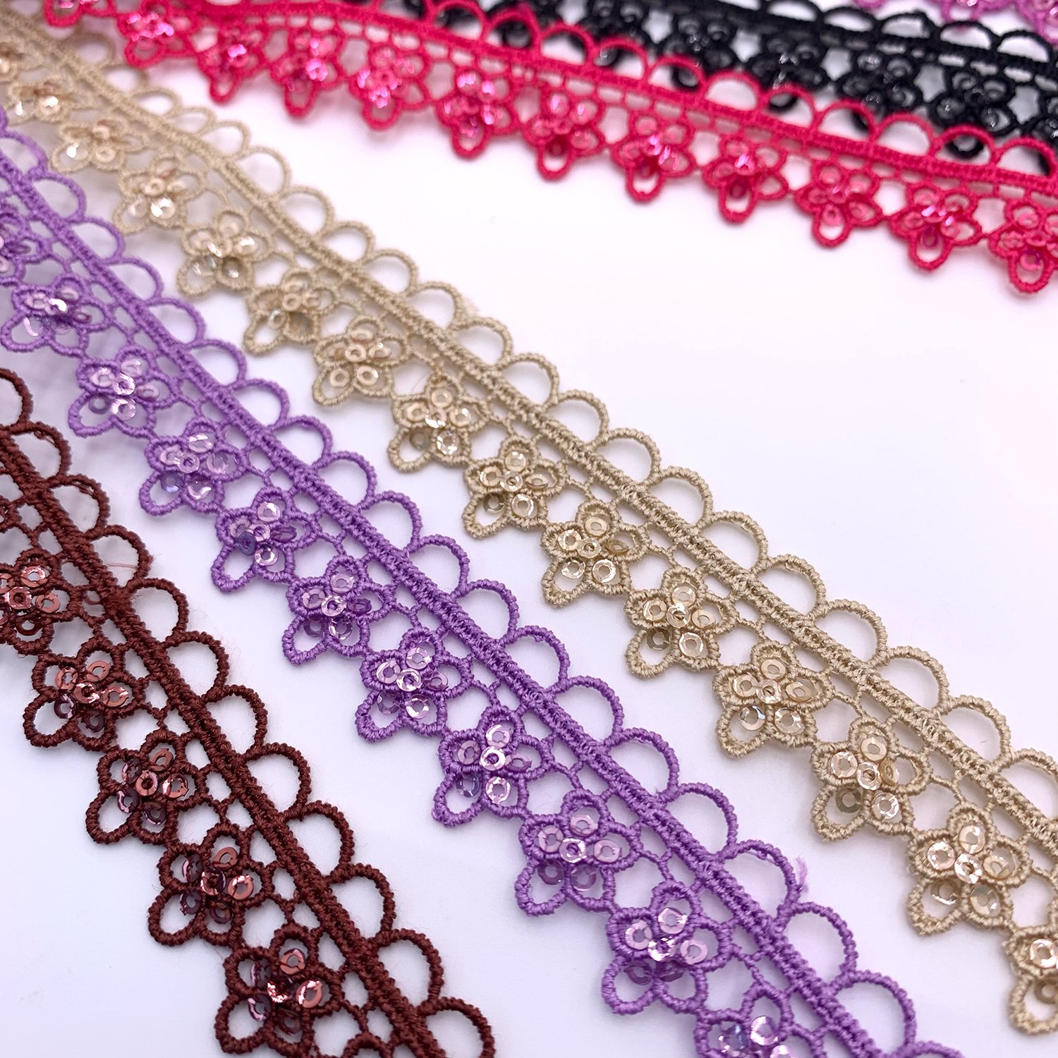 Factory Wholesale Shiny Polyester Chemical Lace Multiple Colors Water Soluble Gpo Lace Trim For Garment Accessories