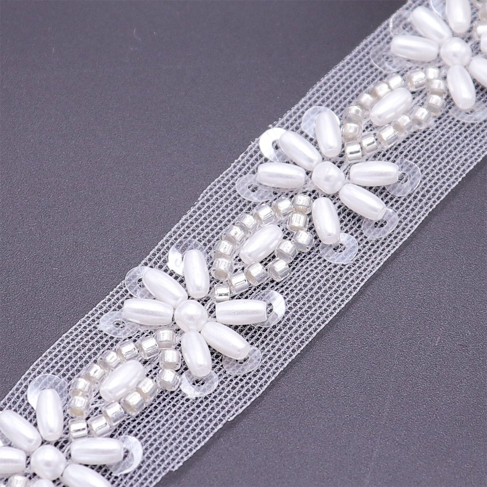 High Quality Cheap Luxury Lace Fabric Trim Best Designer Lace Trim With Pearls And Beads