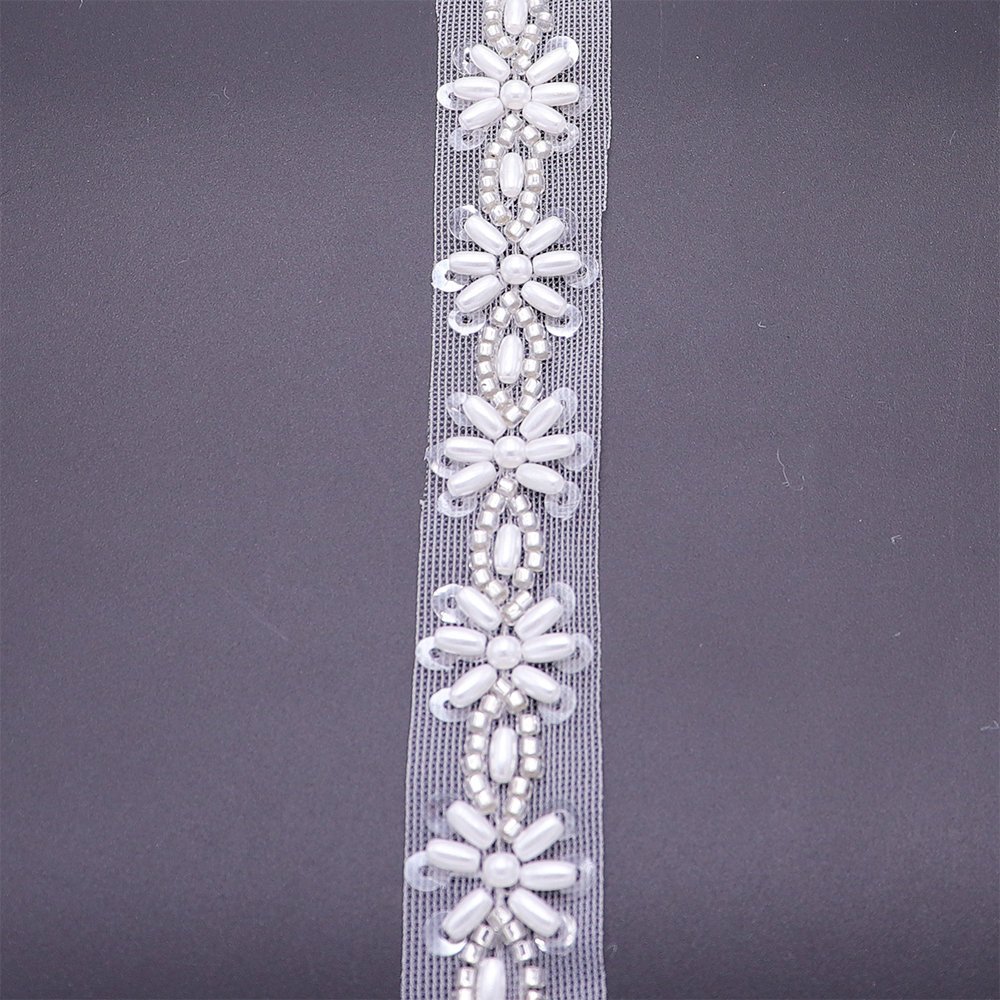 High Quality Cheap Luxury Lace Fabric Trim Best Designer Lace Trim With Pearls And Beads