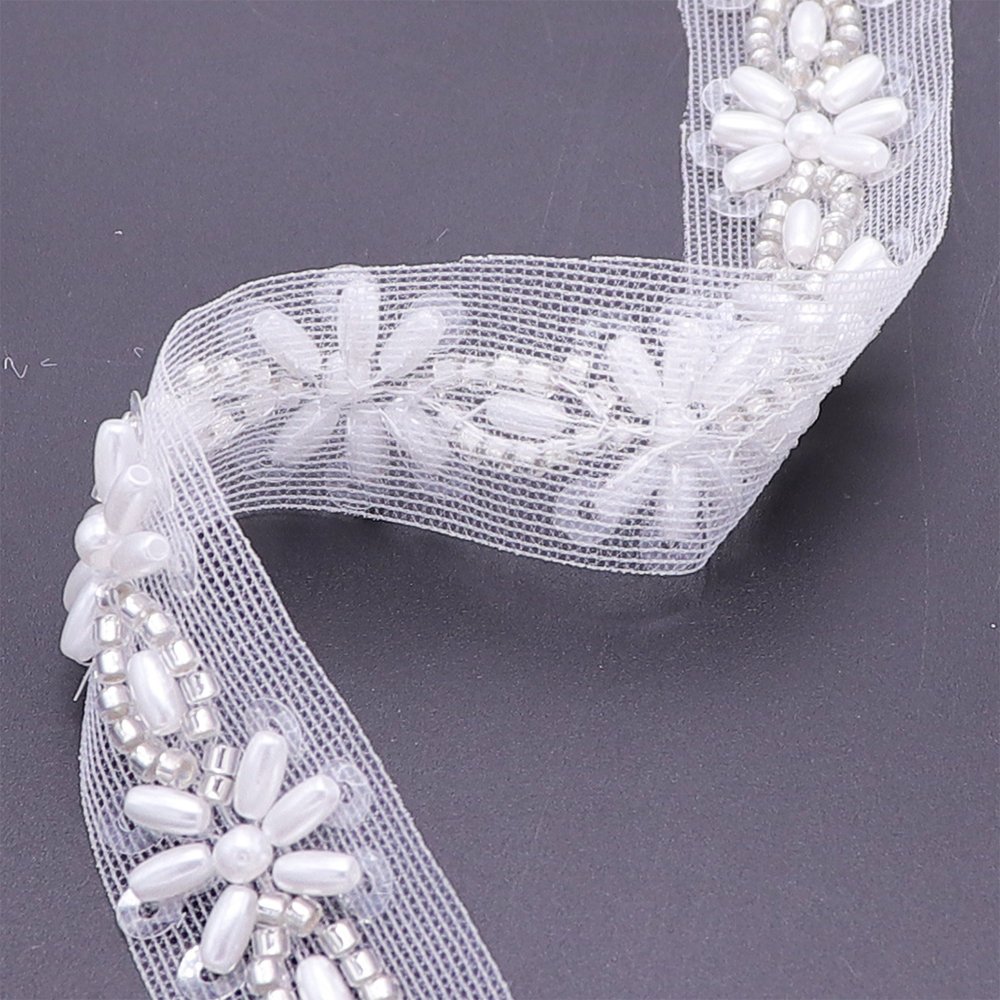 High Quality Cheap Luxury Lace Fabric Trim Best Designer Lace Trim With Pearls And Beads