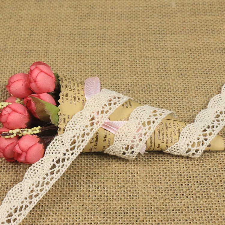 Wholesale 100% Cotton Crochet Lace Trimming 2CM Black White Natural