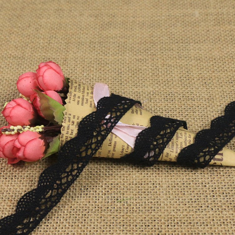 Wholesale 100% Cotton Crochet Lace Trimming 2CM Black White Natural
