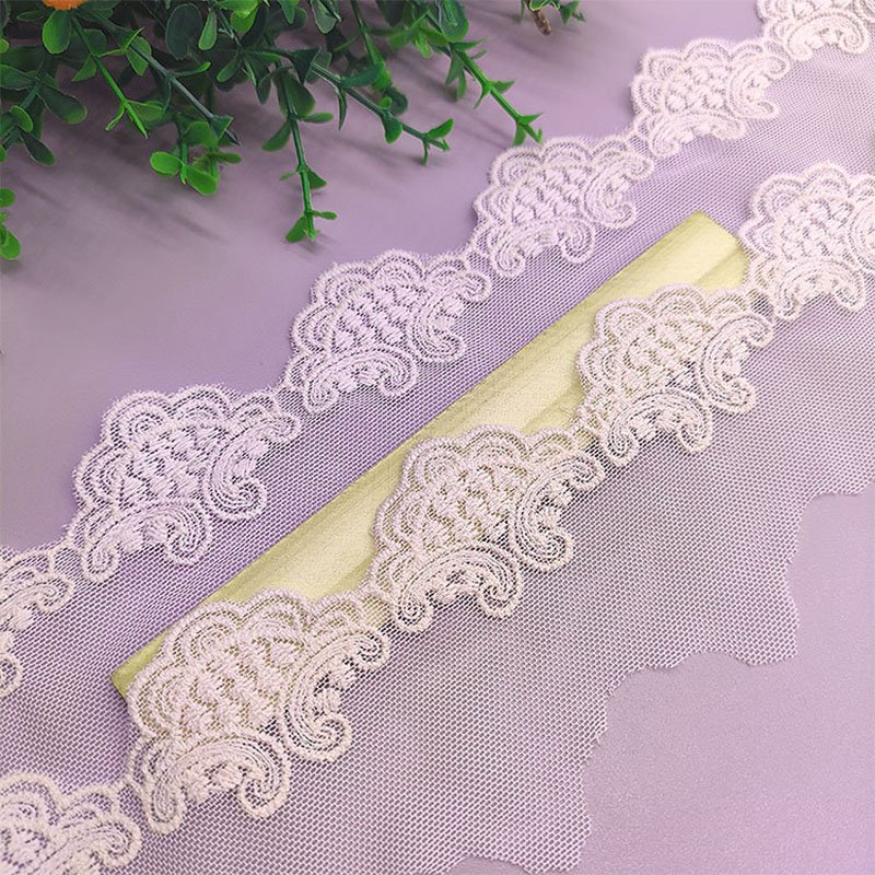 Cotton thread net yarn embroidery lace 5.5CM butterfly embroidery lace trim
