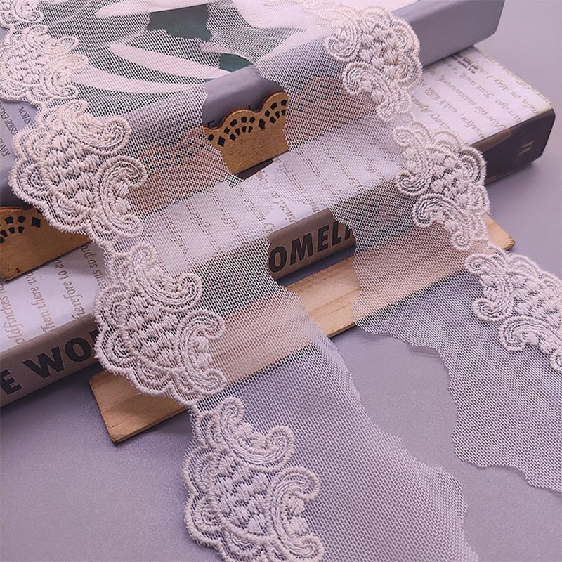 Cotton thread net yarn embroidery lace 5.5CM butterfly embroidery lace trim