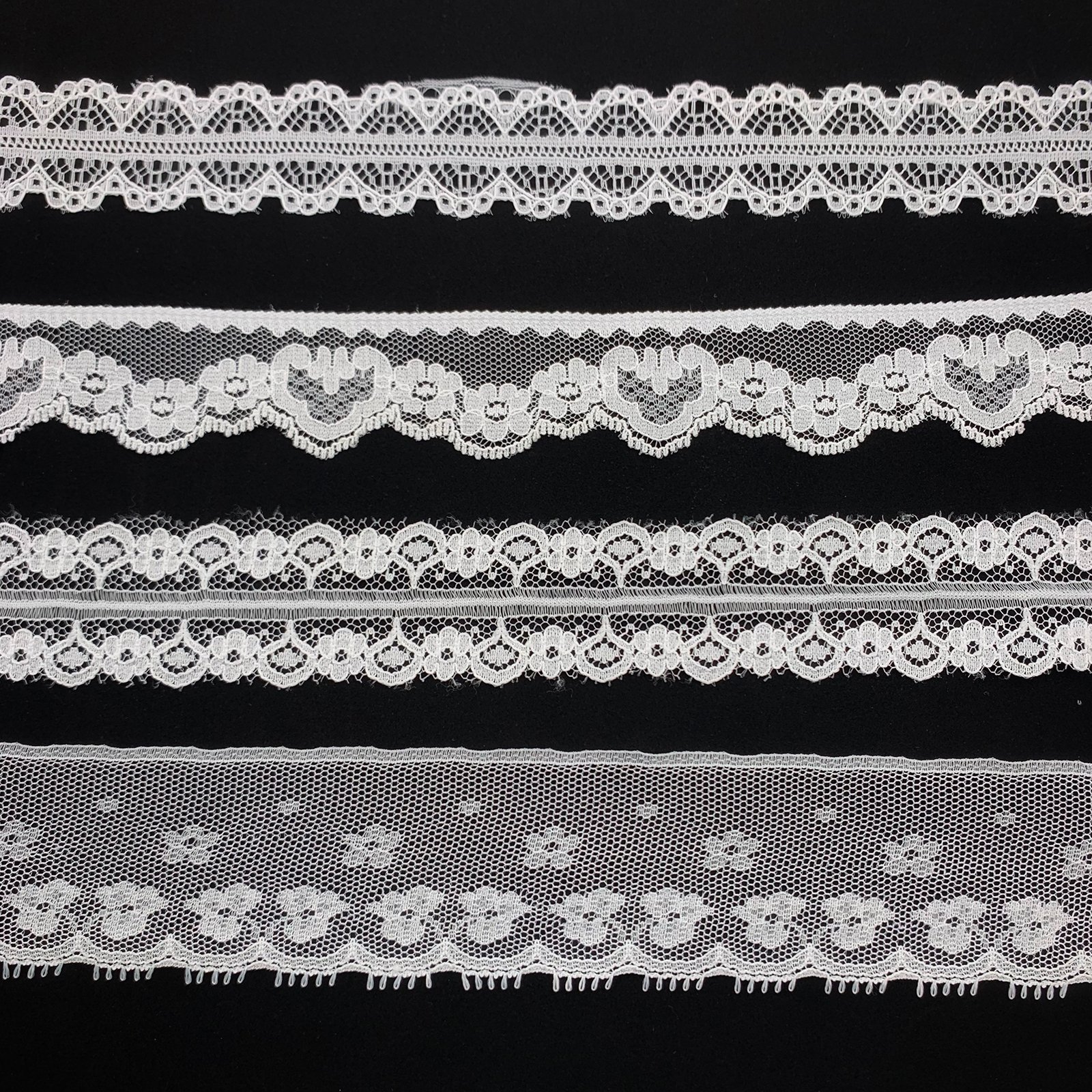 Factory Wholesale Fancy Non Elastic Small White Beautiful Embroidery Nylon Elastic Lace Trim For Dress