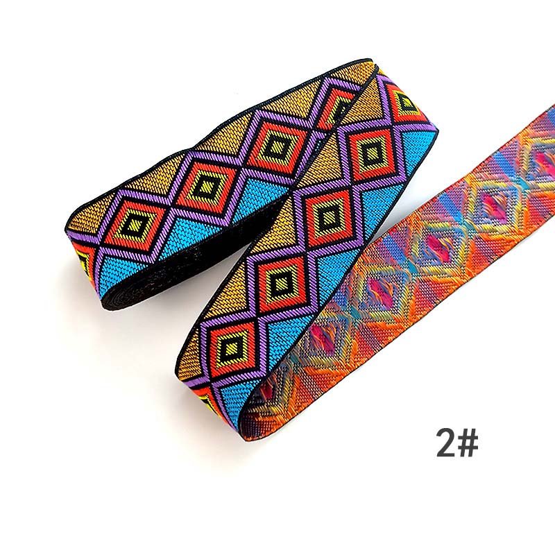33mm geometric pattern ethnic lace ribbon diy clothes polyester jacquard webbing costume dress decorative sewing textile trims