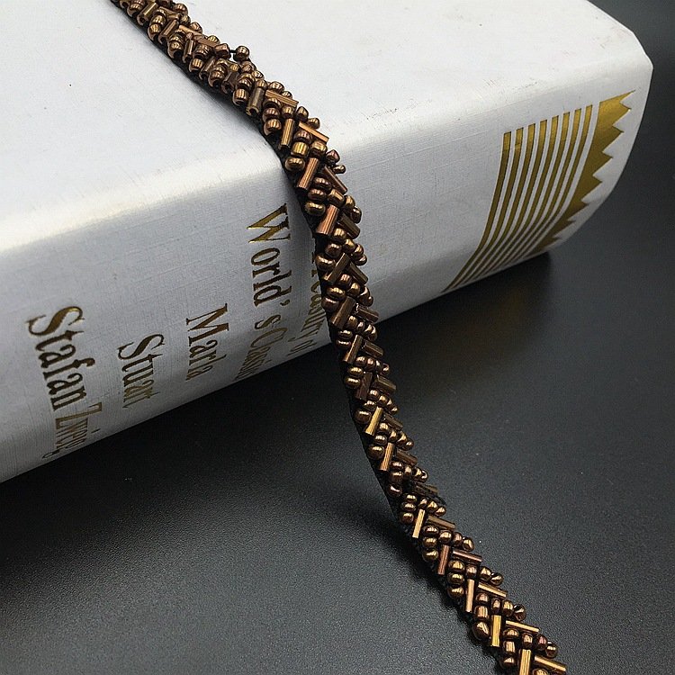 0.7CM High Quality Handmade Pearl Beaded Lace Trim Fashion Garments Accessory Rhinestone Ribbon Trim For Clothes