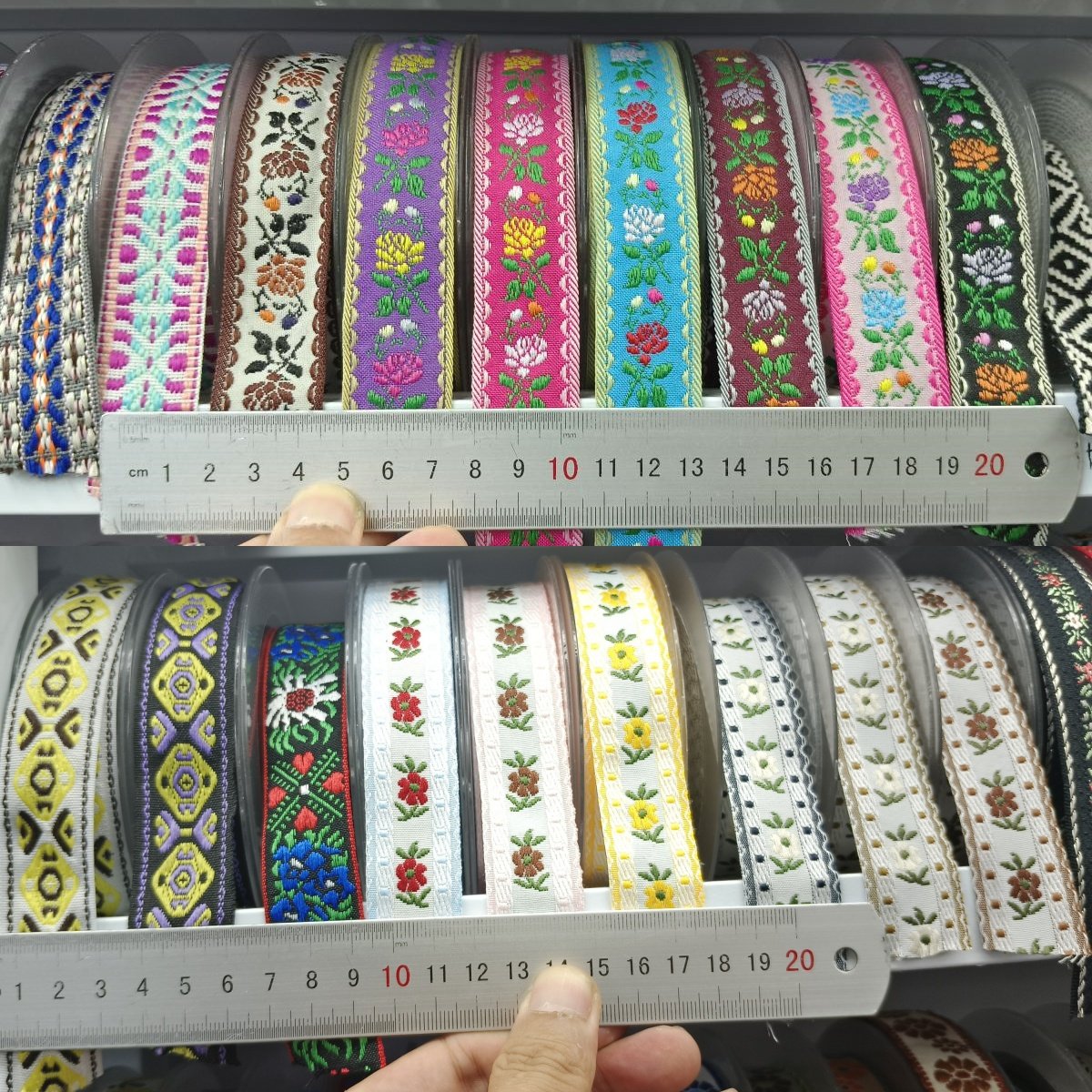 AFFINITY 100% Polyester Decorations Brocade Jacquard Nylon Webbing Tape Flower Jacquard Ribbon Trim