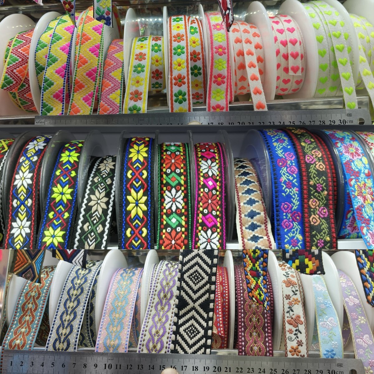 AFFINITY 100% Polyester Decorations Brocade Jacquard Nylon Webbing Tape Flower Jacquard Ribbon Trim