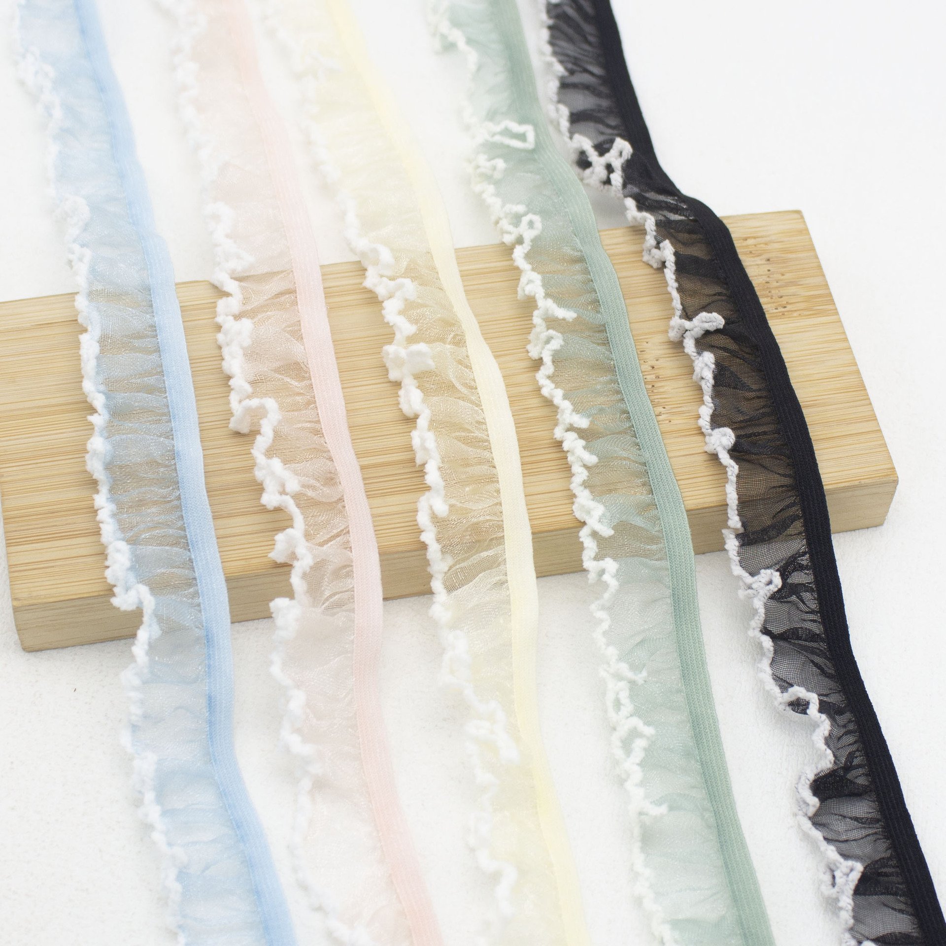 wholesale agaric lace organza elastic band trim for dress tablecloth blankets spandex lace elastic band
