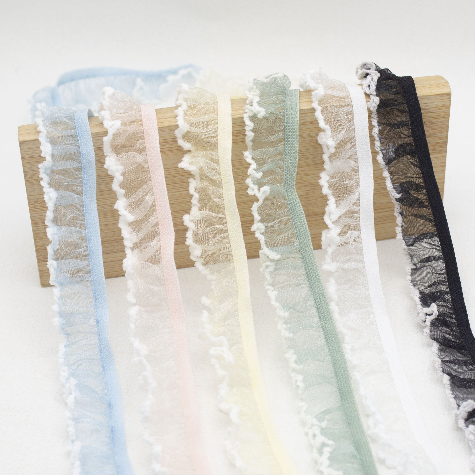 wholesale agaric lace organza elastic band trim for dress tablecloth blankets spandex lace elastic band