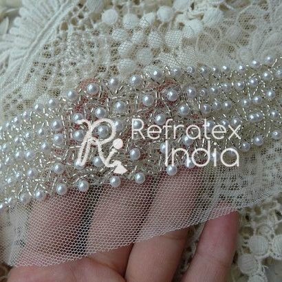 Wholesale Price Handmade Decorative Bridal Beaded Lace Trim