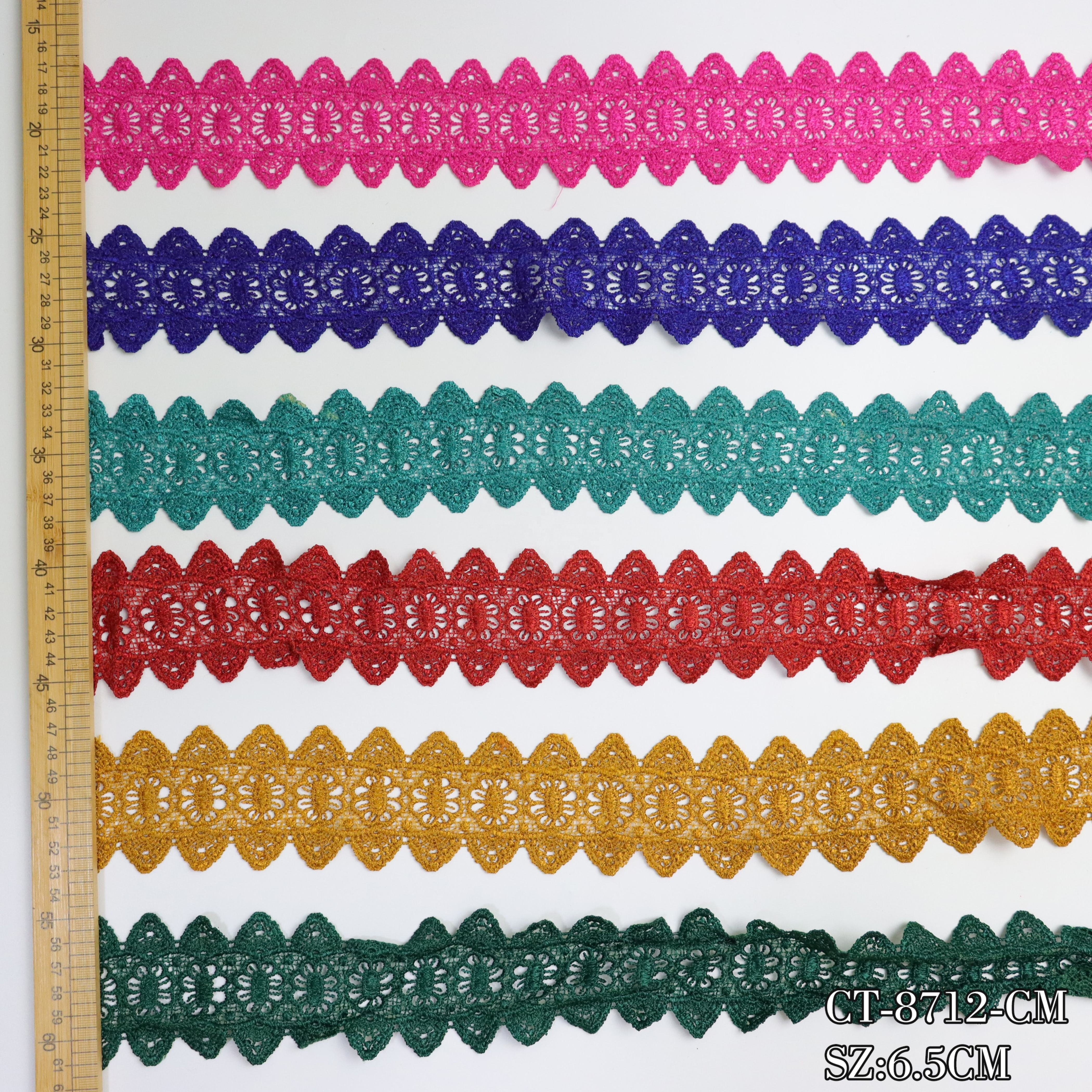 Ribete de encaje OEM wholesale white milk yarn water soluble guipure lace trim