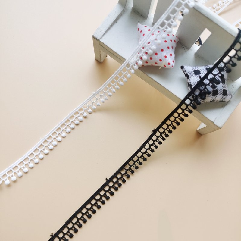 High Quality White and Black Polyester Floral Embroidery Lace Ribbon Trim For Clothes Wedding Sewing Accessories