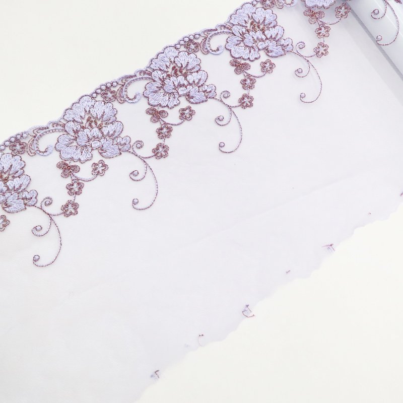 OEM Embroidery Pattern Metal Embroidery Thread Trench Edge Underwear lace trim