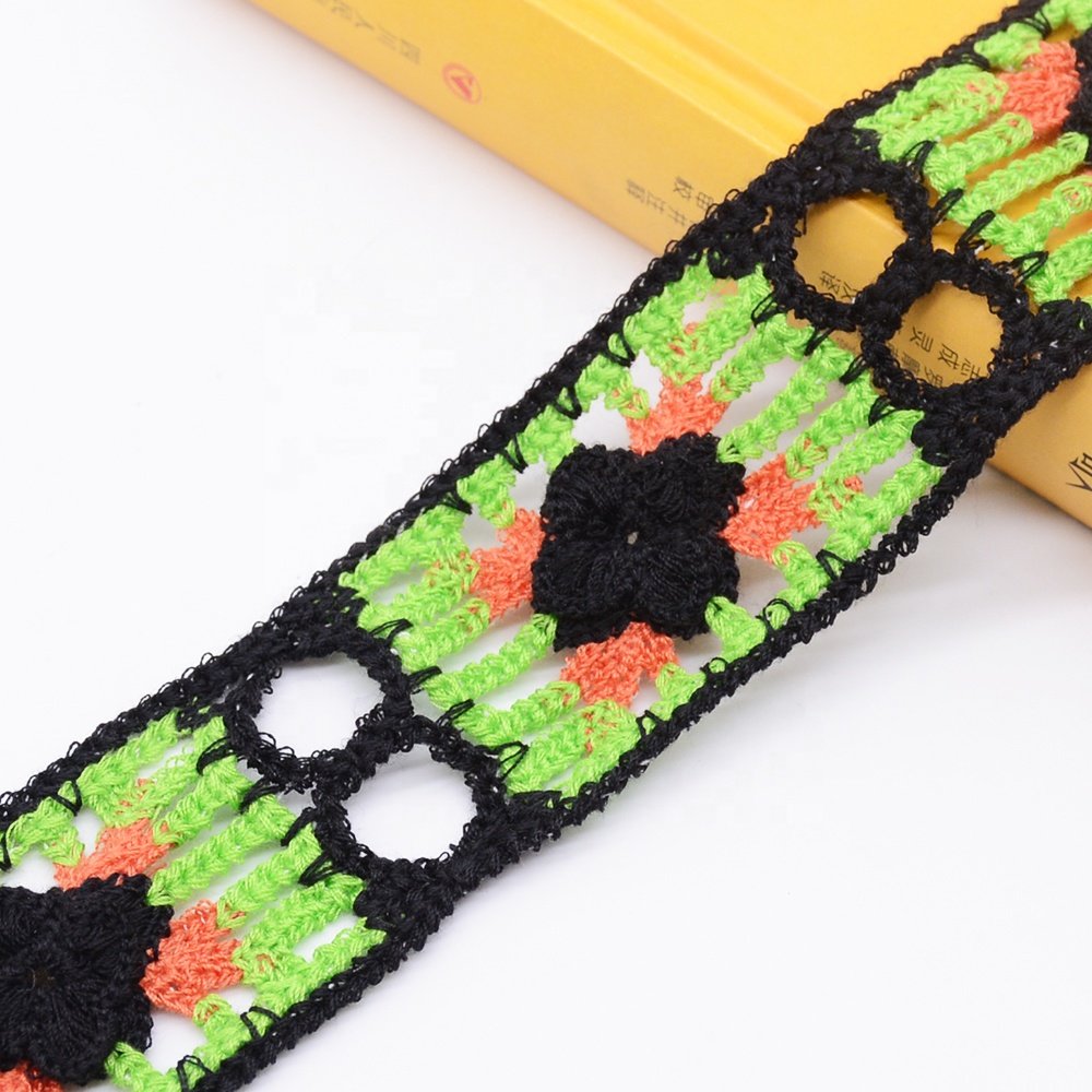 wholesale colorful embroidery lace trim crochet trims